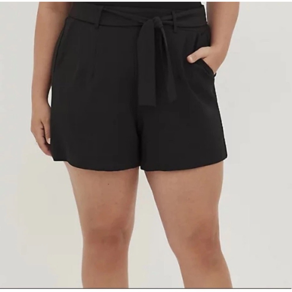 Torrid Black High-Waist Tie Shorts
